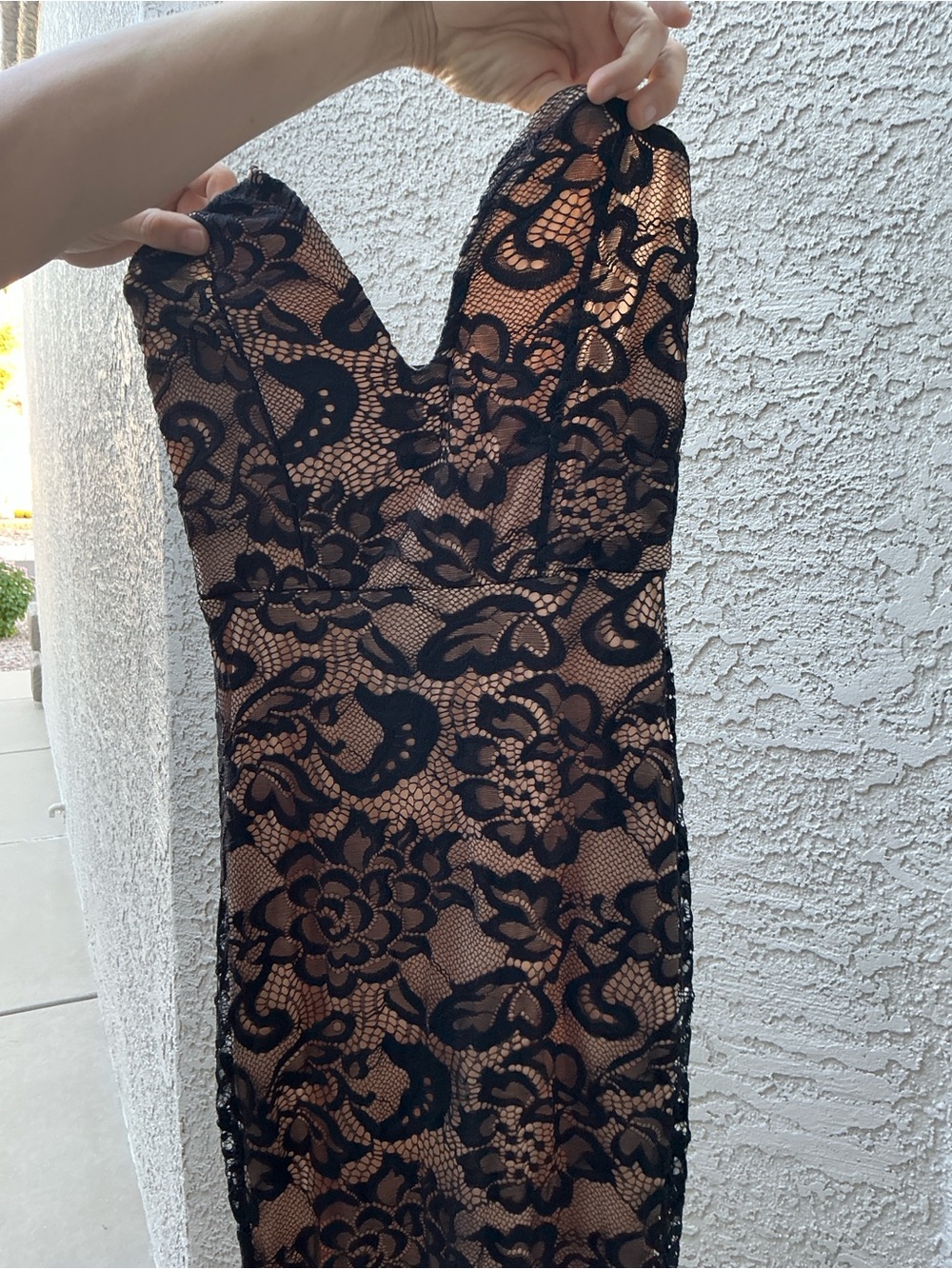 NWT Lulu’s Sexy Sophistication Black Lace Strapless Trumpet Maxi Dress Bodycon - Picture 11 of 13